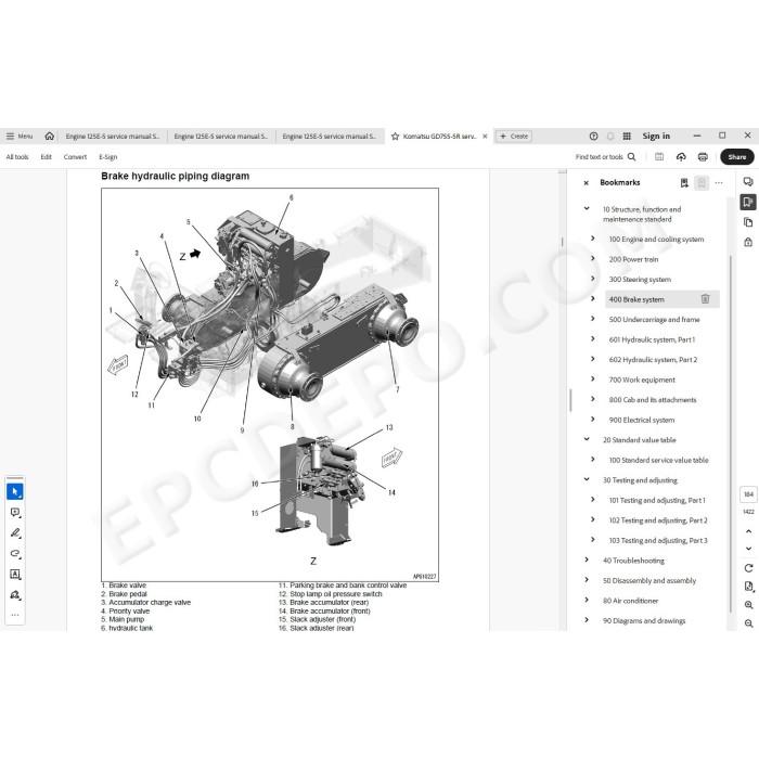 Komatsu Motor Grader GD755-5R service & repair manual