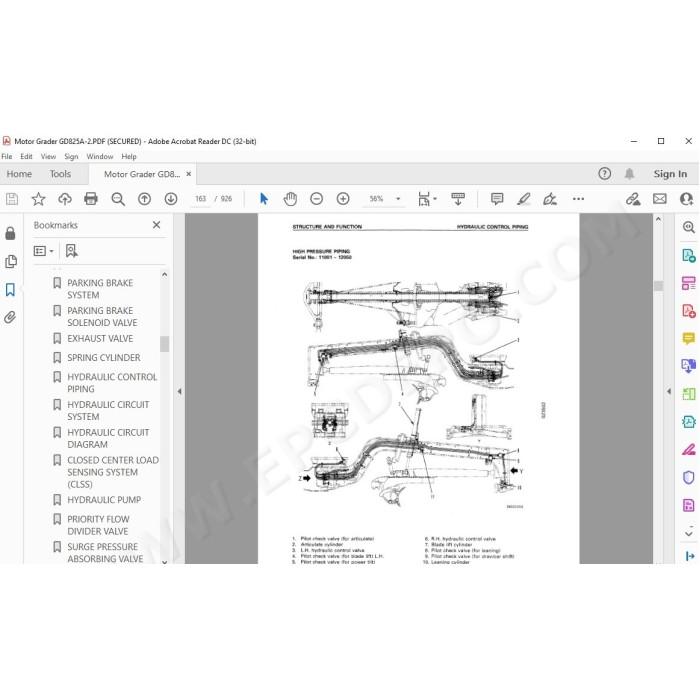 Komatsu Motor Grader GD825A-2 service & repair manual