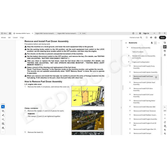 Komatsu Motor Grader GD955-7 service & repair manual