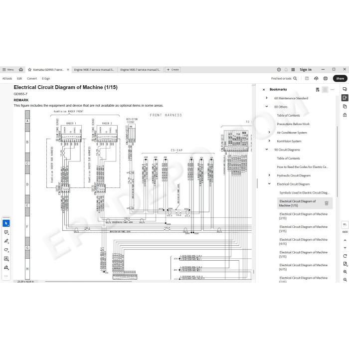 Komatsu Motor Grader GD955-7 service & repair manual