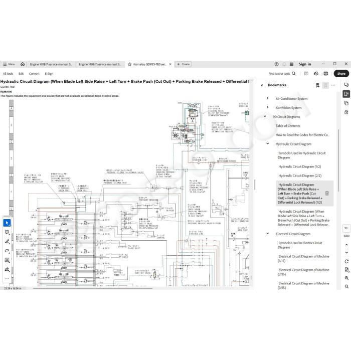 Komatsu Motor Grader GD955-7E0 service & repair manual