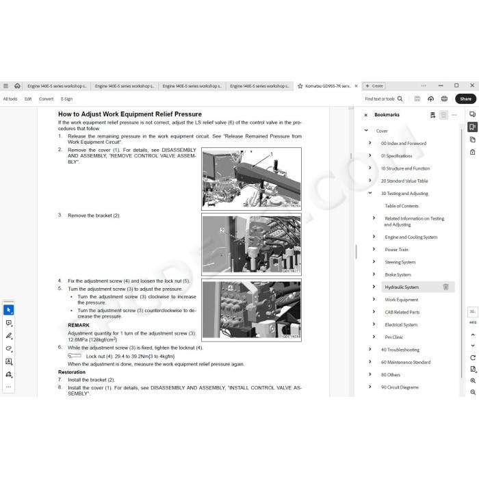 Komatsu Motor Grader GD955-7R service & repair manual