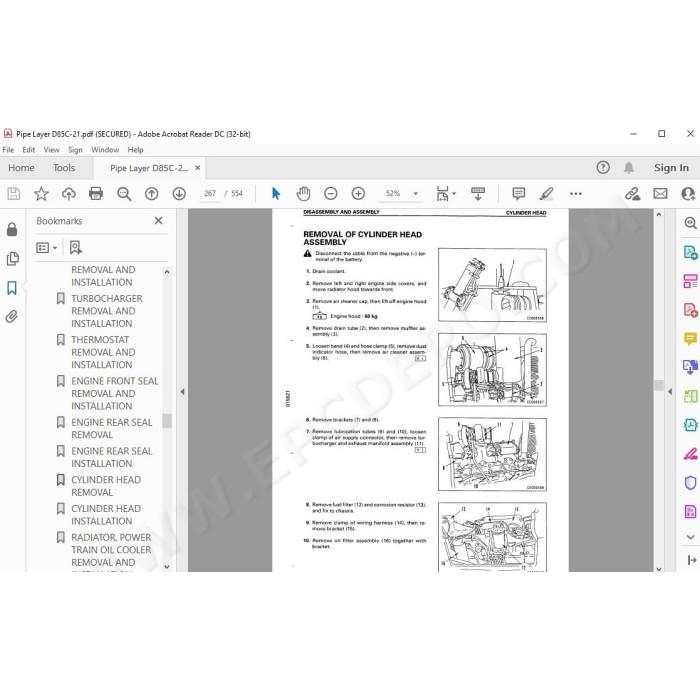 Komatsu Pipe Layer D85C-21 service & repair manual