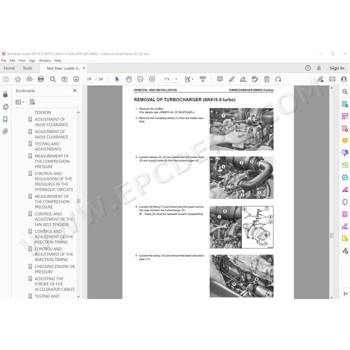 Komatsu Skid Steer Loader SK714-5 SK815-5 Turbo service & repair manual
