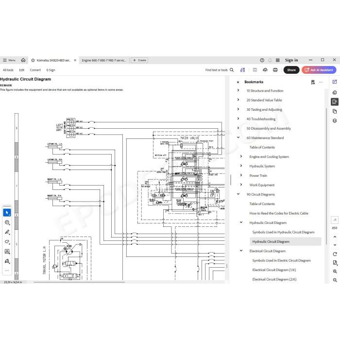 Komatsu Skid Steer Loader SK820-8E0 service & repair manual