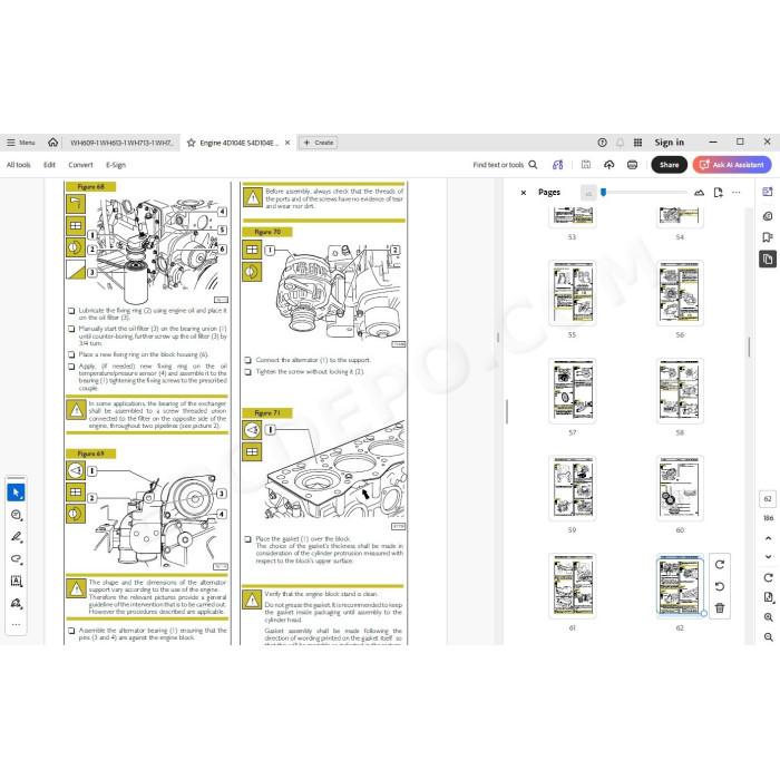 Komatsu Telehandler WH609-1 WH613-1 WH713-1 WH714-1 WH714H-1 WH716-1 service manual