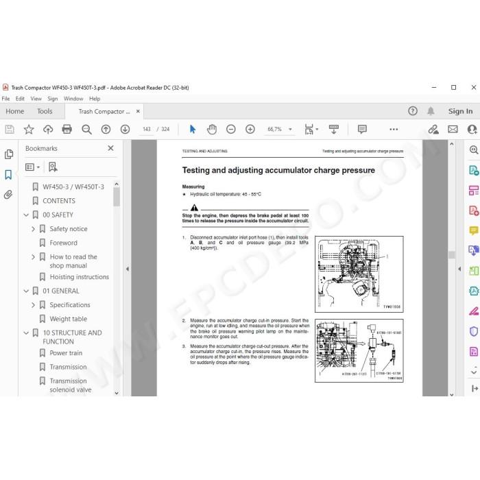 Komatsu Trash Compactor WF450-3 WF450T-3 service & repair manual