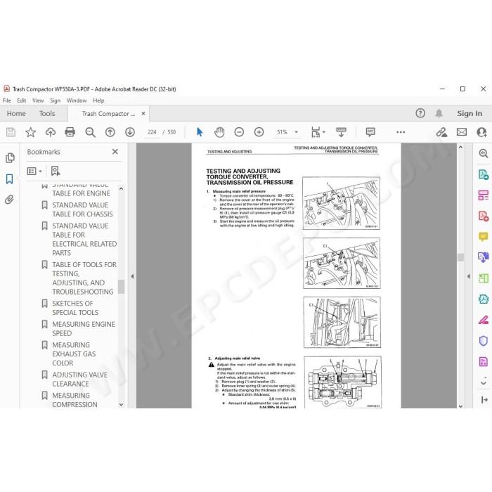 Komatsu Trash Compactor WF550A-3 service & repair manual