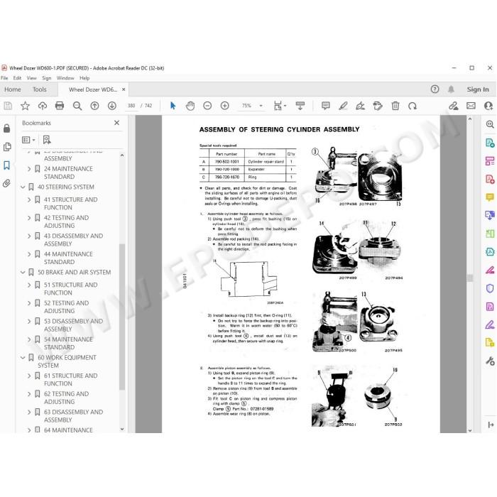 Komatsu Wheel Dozer WD600-1 service & repair manual