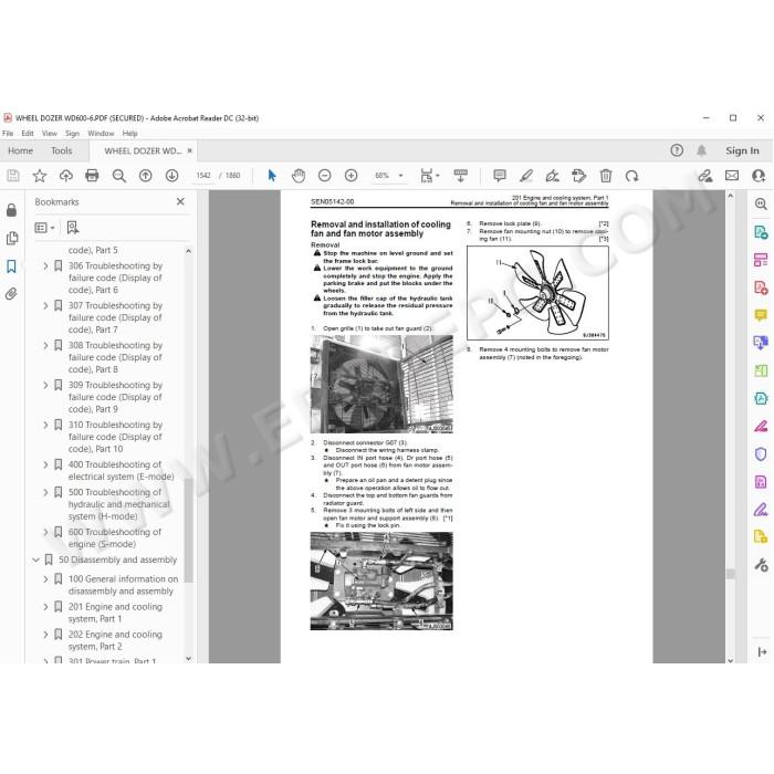 Komatsu Wheel Dozer WD600-6 service & repair manual