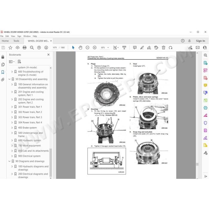 Komatsu Wheel Dozer WD600-6 service & repair manual