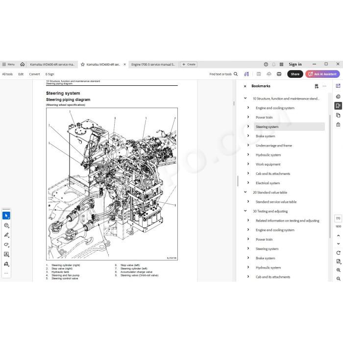 Komatsu Wheel Dozer WD600-6R service & repair manual