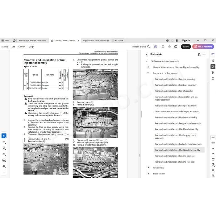 Komatsu Wheel Dozer WD600-6R service & repair manual