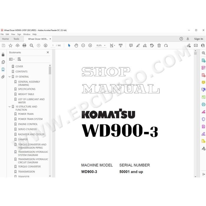Komatsu Wheel Dozer WD900-3 service & repair manual