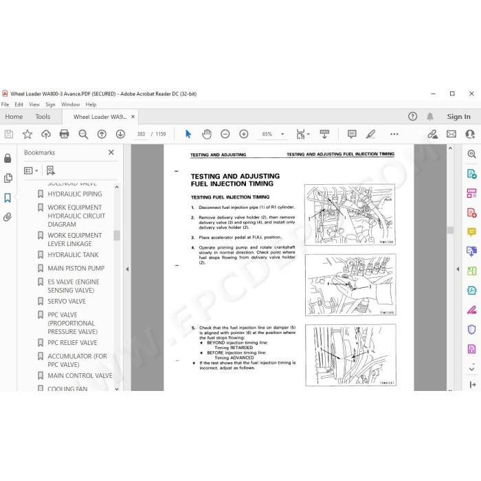 Komatsu Wheel Loader WA900-3 Avance service & repair manual