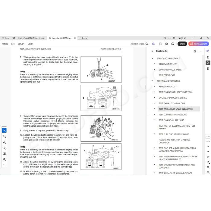 Komatsu Wheel Loader WA100M-8 service & repair manual