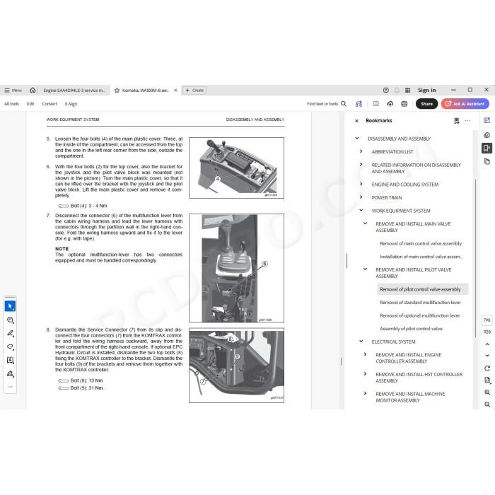 Komatsu Wheel Loader WA100M-8 service & repair manual