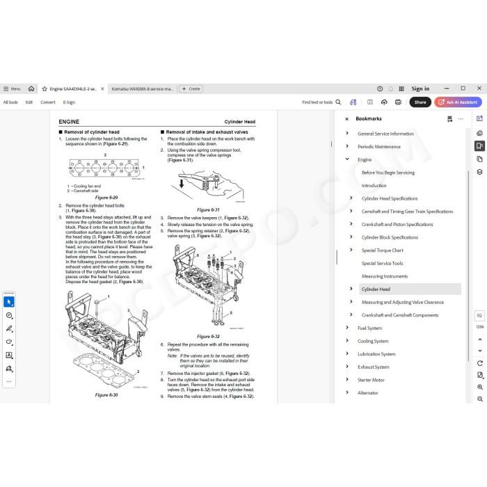Komatsu Wheel Loader WA100M-8 service & repair manual
