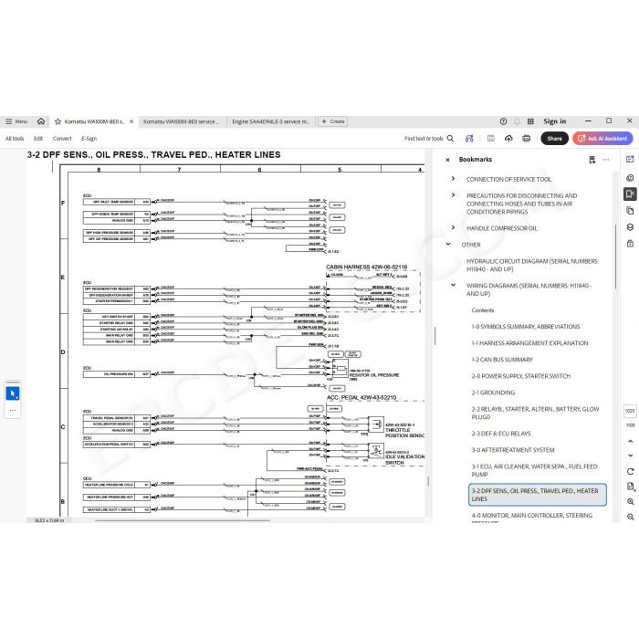 Komatsu Wheel Loader WA100M-8E0 service & repair manual