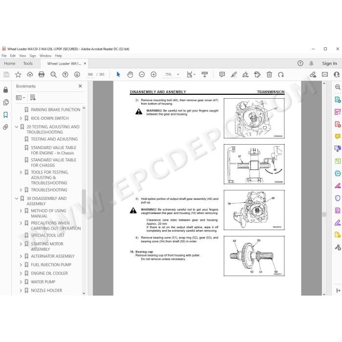 Komatsu Wheel Loader WA120-3 WA120L-3 service & repair manual
