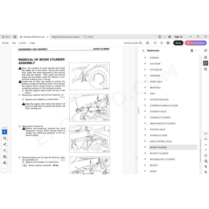 Komatsu Wheel Loader WA120-3CS Avance service & repair manual