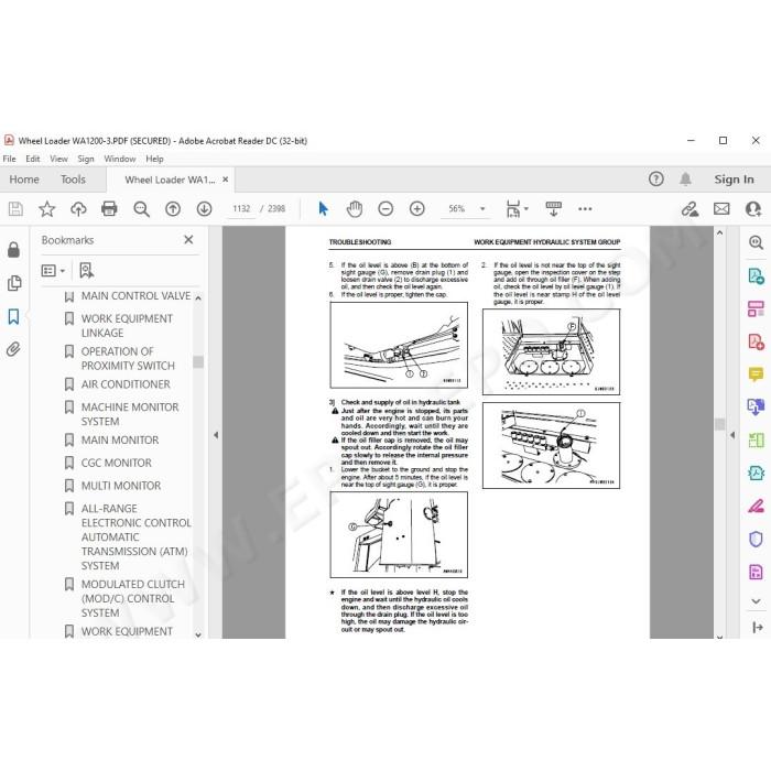 Komatsu Wheel Loader WA1200-3 service & repair manual