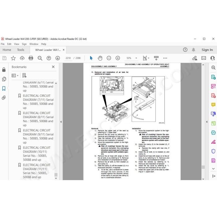 Komatsu Wheel Loader WA1200-3 service & repair manual