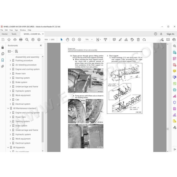 Komatsu Wheel Loader WA1200-6 service & repair manual