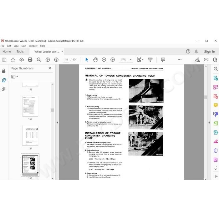 Komatsu Wheel Loader WA150-1 service & repair manual