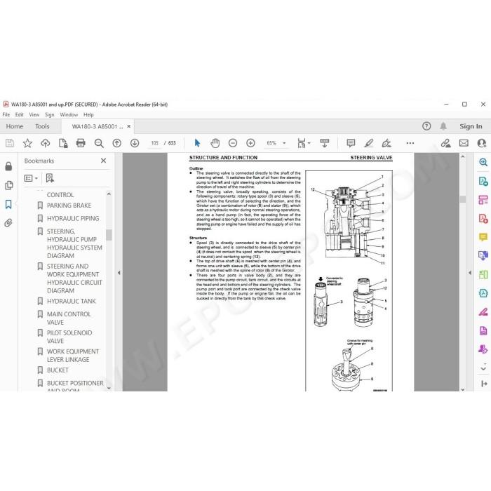 Komatsu Wheel Loader WA180-3 WA180L-3 service & repair manual