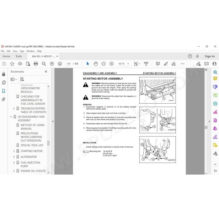 Komatsu Wheel Loader WA180-3 WA180L-3 service & repair manual