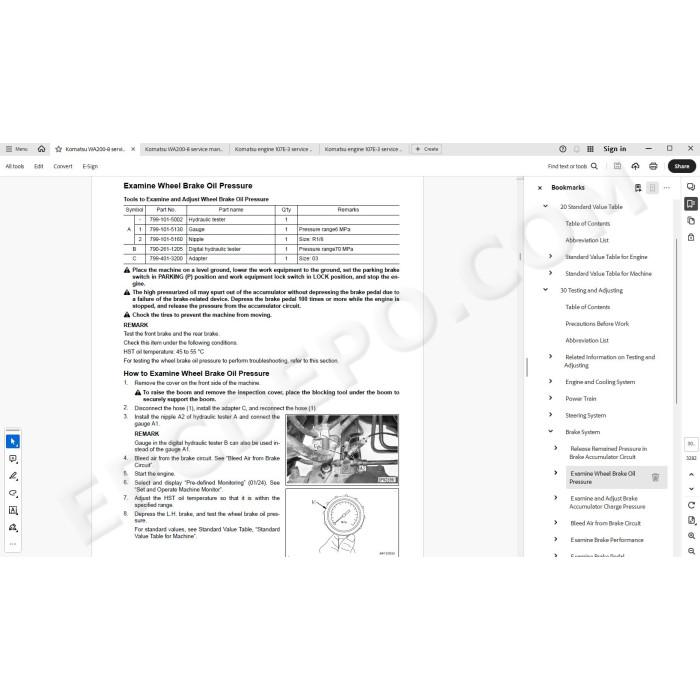 Komatsu Wheel Loader WA200-8 service & repair manual