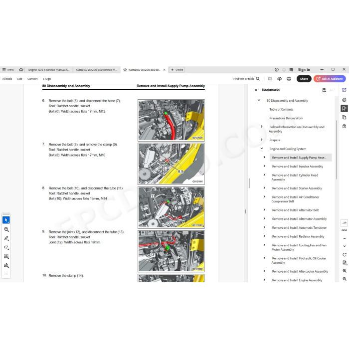 Komatsu Wheel Loader WA200-8E0 service & repair manual
