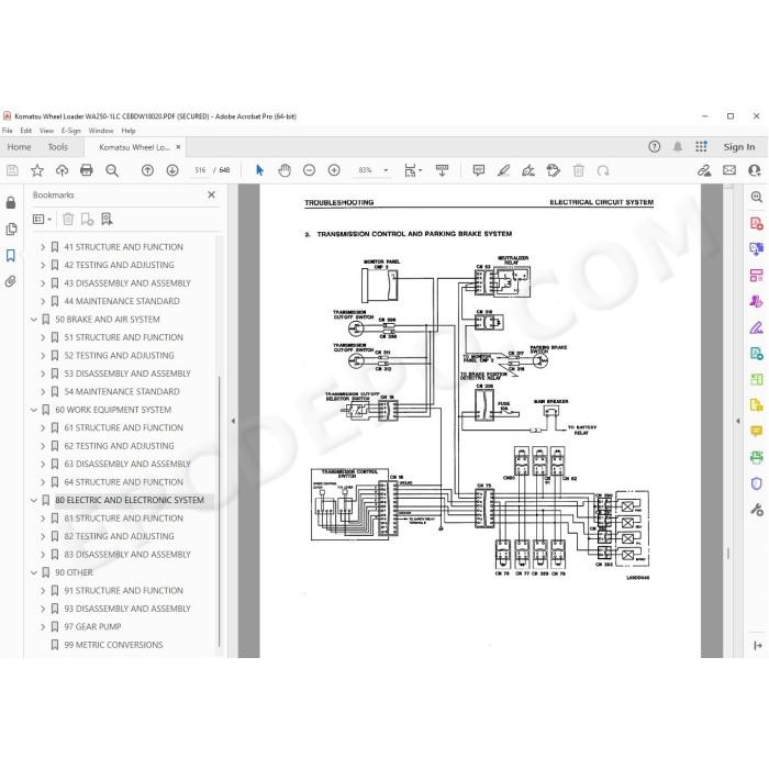 Komatsu Wheel Loader WA250-1LC service & repair manual