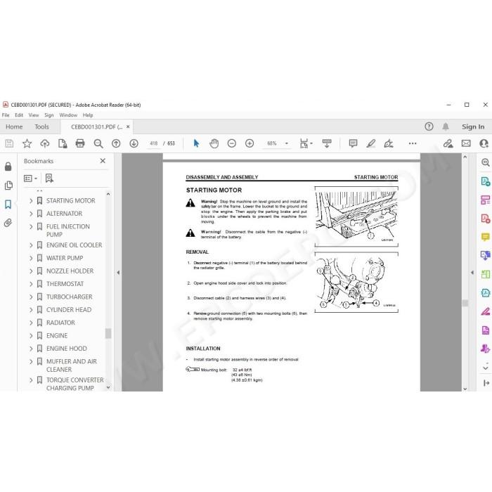 Komatsu Wheel Loader WA250-3L service & repair manual