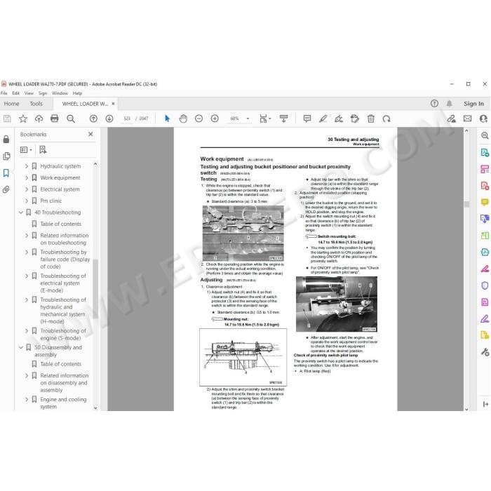 Komatsu Wheel Loader WA270-7 service & repair manual