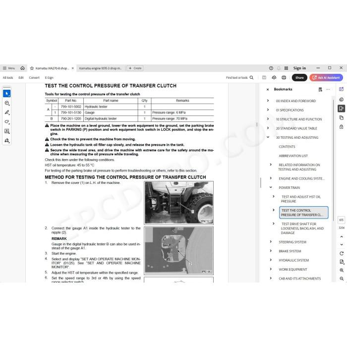 Komatsu Wheel Loader WA270-8 service & repair manual