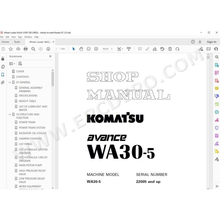 Komatsu Wheel Loader WA30-5 Avance service & repair manual