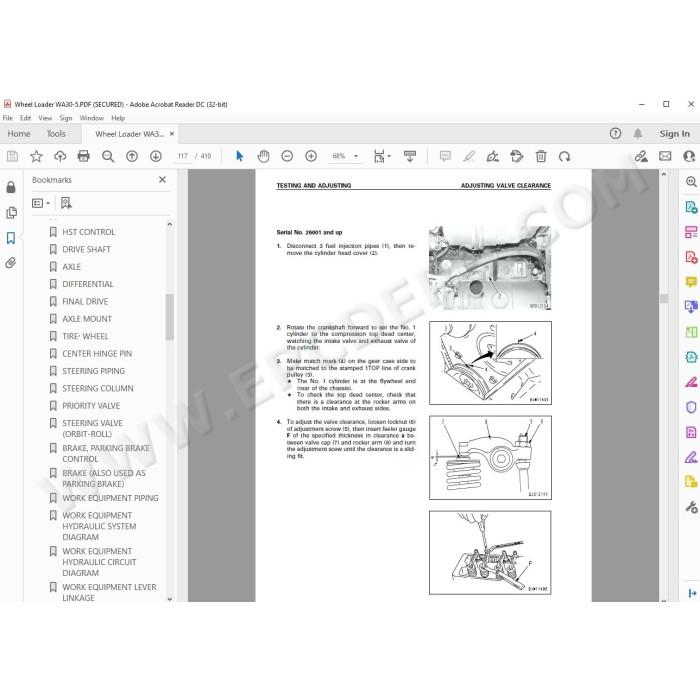 Komatsu Wheel Loader WA30-5 Avance service & repair manual