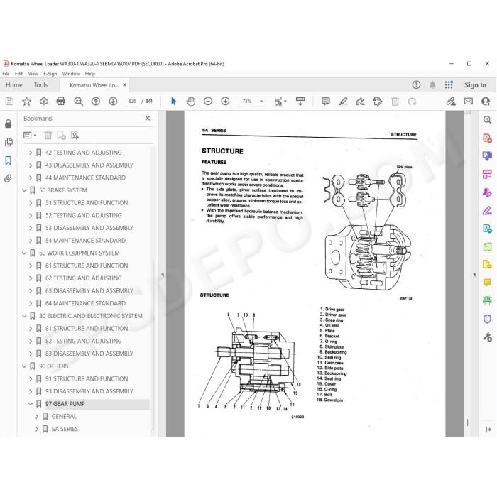 Komatsu Wheel Loader WA300-1 WA320-1 service & repair manual
