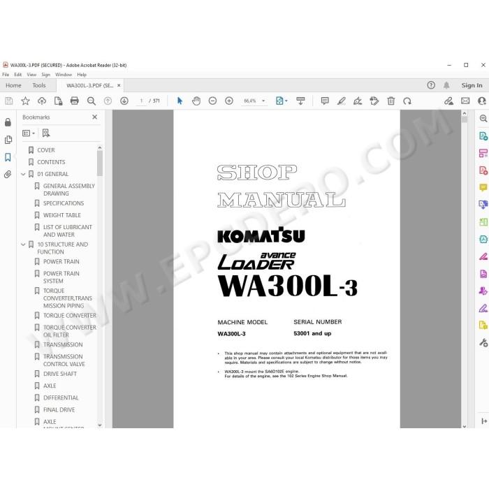 Komatsu Wheel Loader WA300L-3 service & repair manual