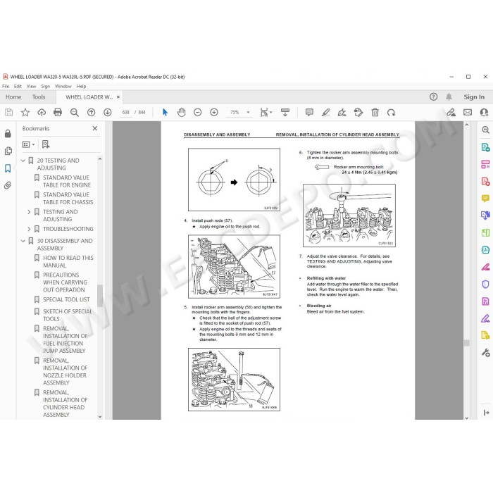 Komatsu Wheel Loader WA320-5 WA320L-5 service & repair manual