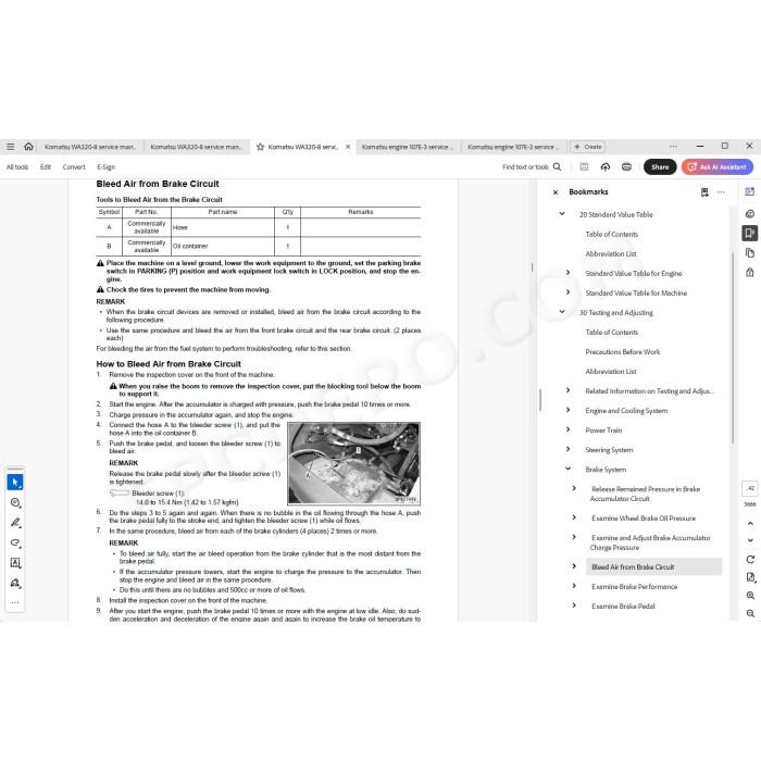 Komatsu Wheel Loader WA320-8 service & repair manual
