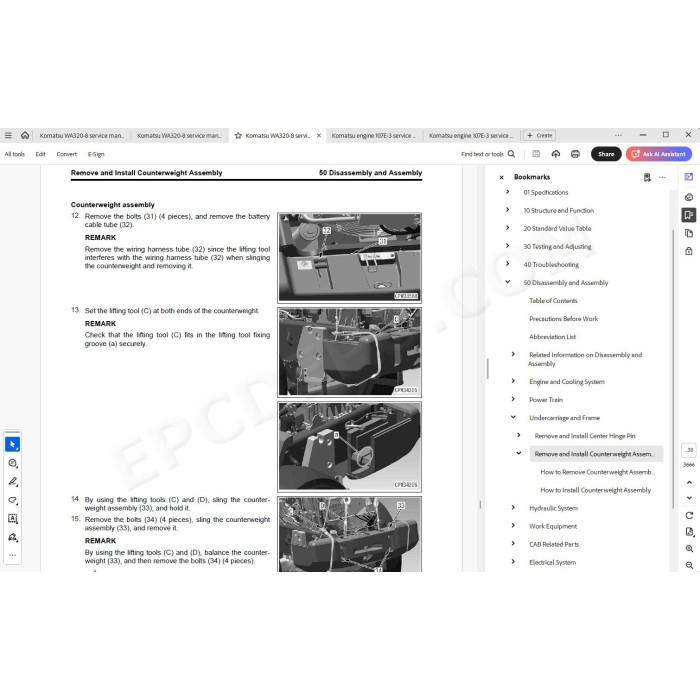 Komatsu Wheel Loader WA320-8 service & repair manual