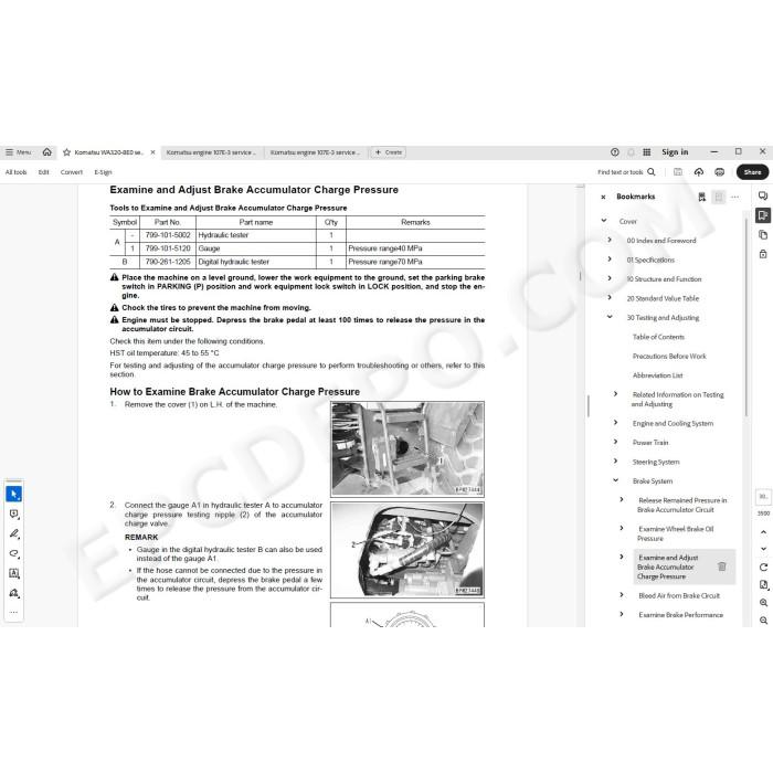 Komatsu Wheel Loader WA320-8E0 service & repair manual