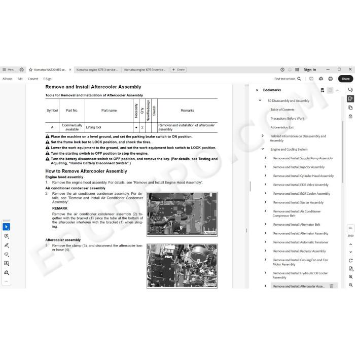 Komatsu Wheel Loader WA320-8E0 service & repair manual
