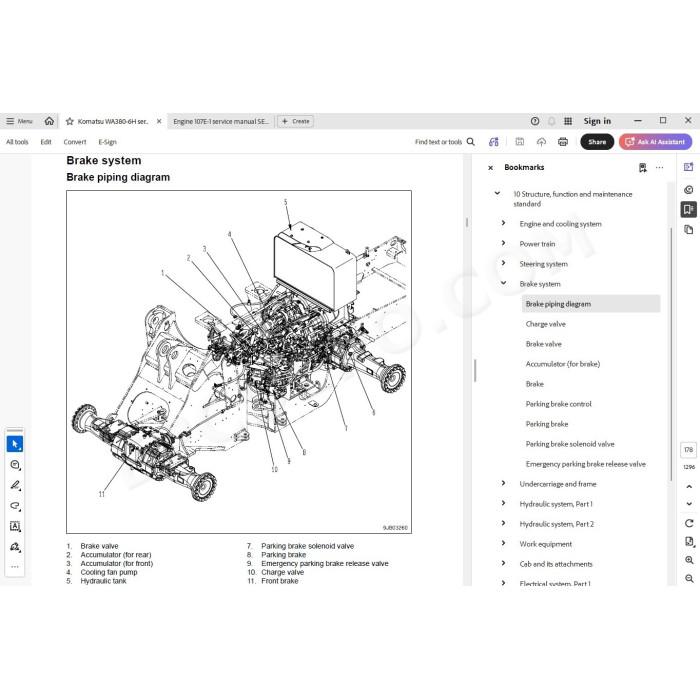 Komatsu Wheel Loader WA380-6H service & repair manual