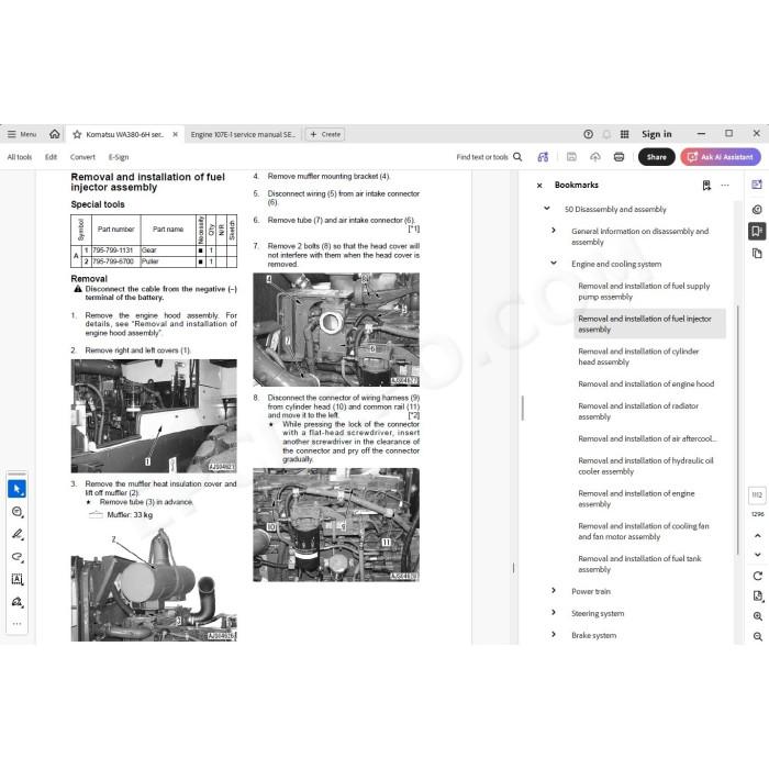Komatsu Wheel Loader WA380-6H service & repair manual