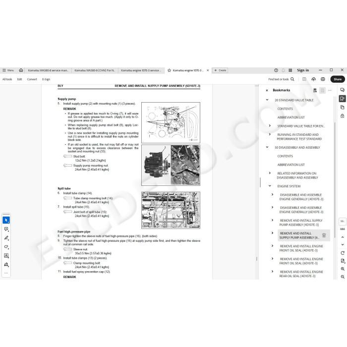 Komatsu Wheel Loader WA380-8 service & repair manual