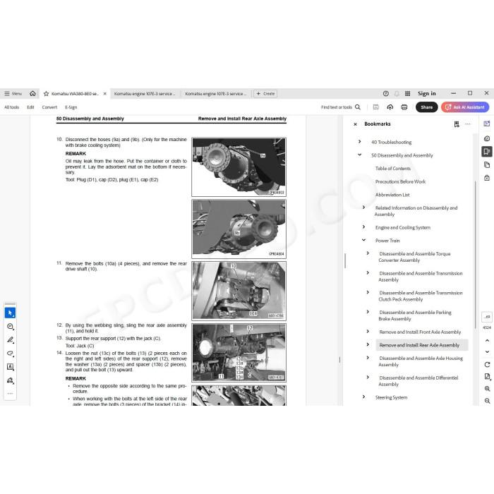 Komatsu Wheel Loader WA380-8E0 service & repair manual